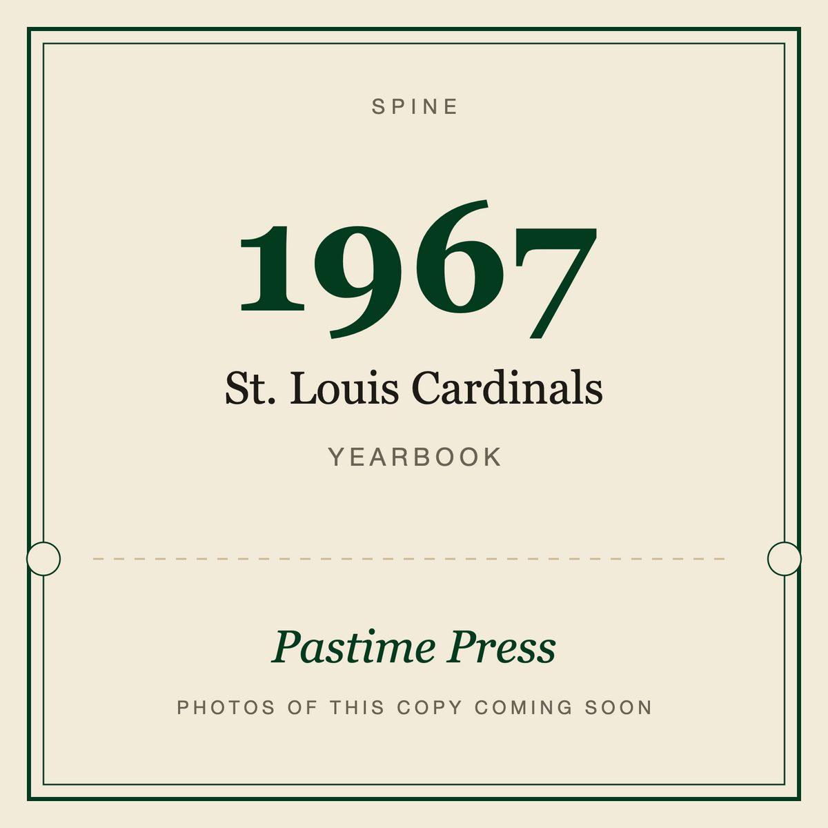 1967 St. Louis Cardinals Yearbook, spine