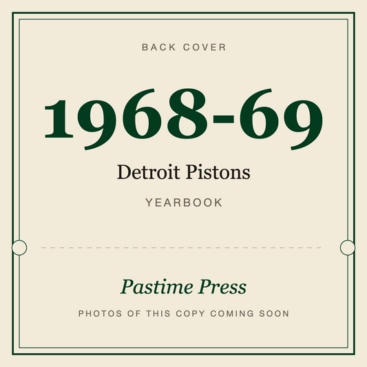 1968-69 Detroit Pistons Yearbook, back cover