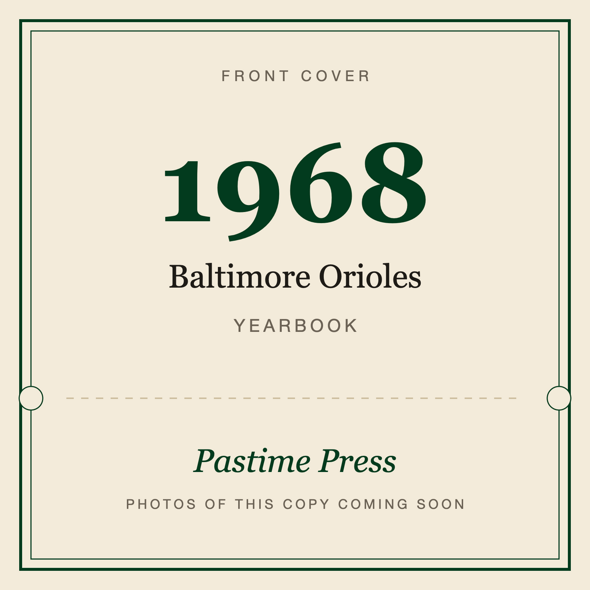 1968 Baltimore Orioles Yearbook, front cover