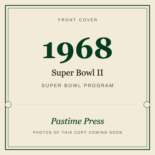 1968 Super Bowl II Program, front cover