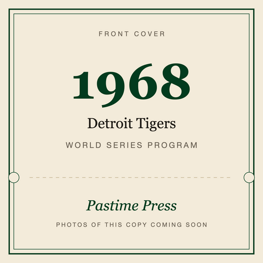 1968 Detroit Tigers World Series Program, front cover