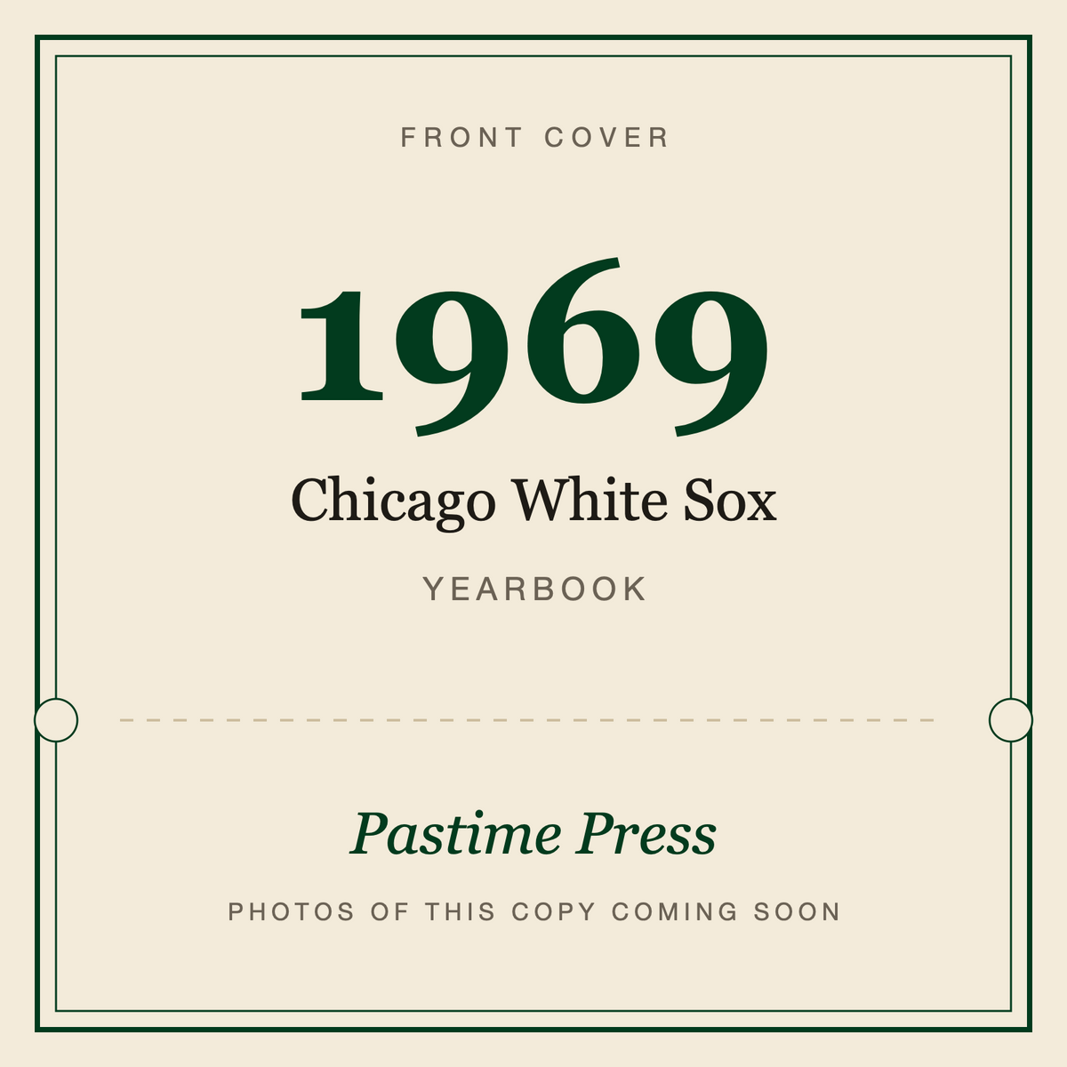 1969 Chicago White Sox Yearbook, front cover