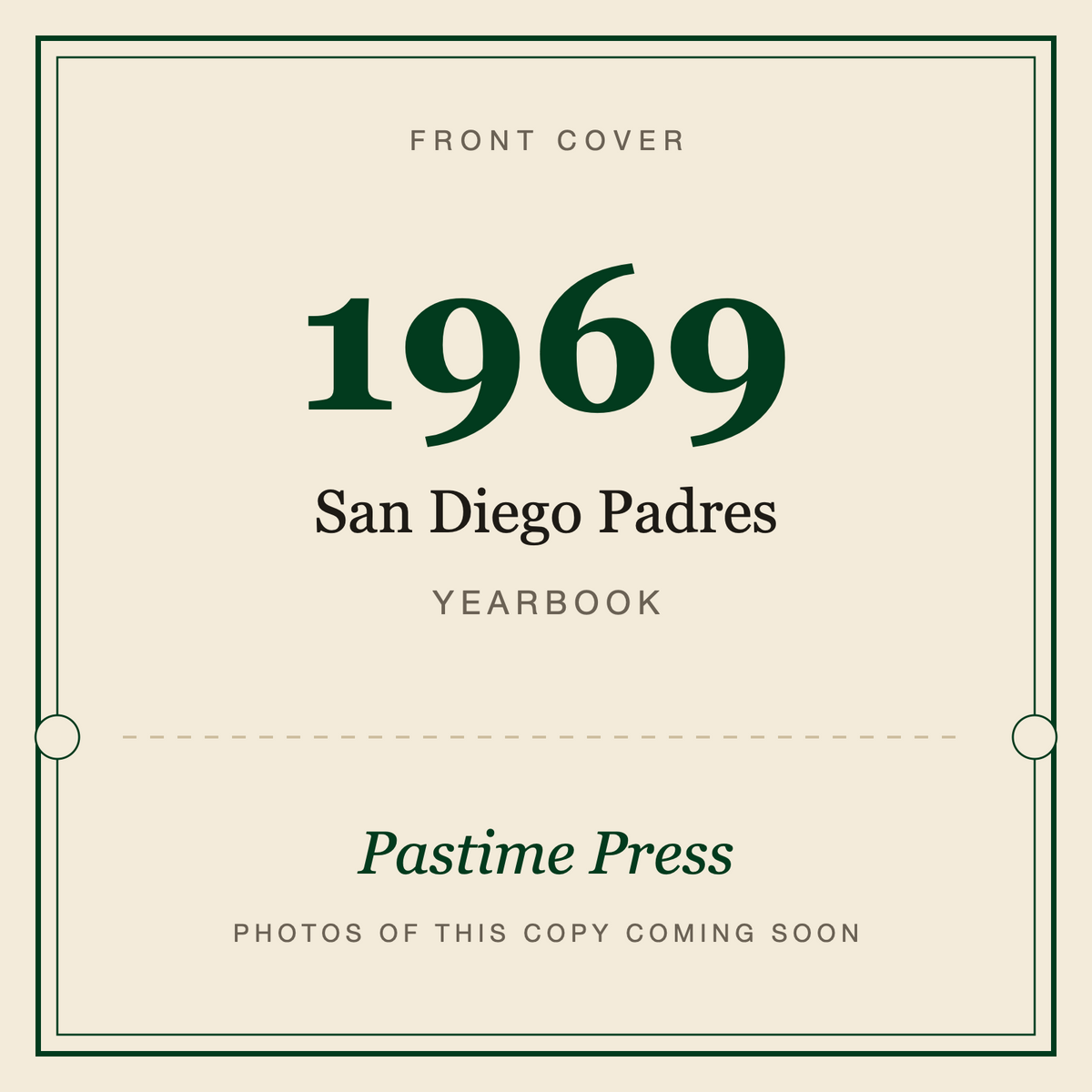 1969 San Diego Padres Yearbook, front cover