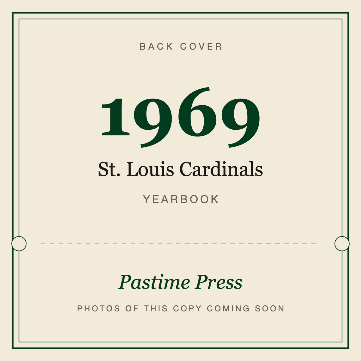1969 St. Louis Cardinals Football Yearbook, back cover