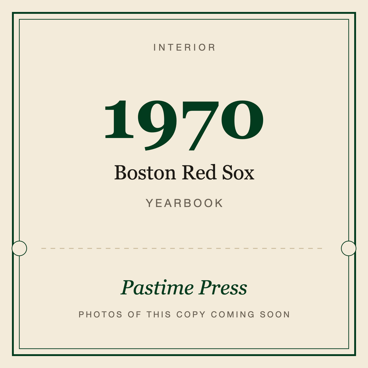 1970 Boston Red Sox Yearbook, interior