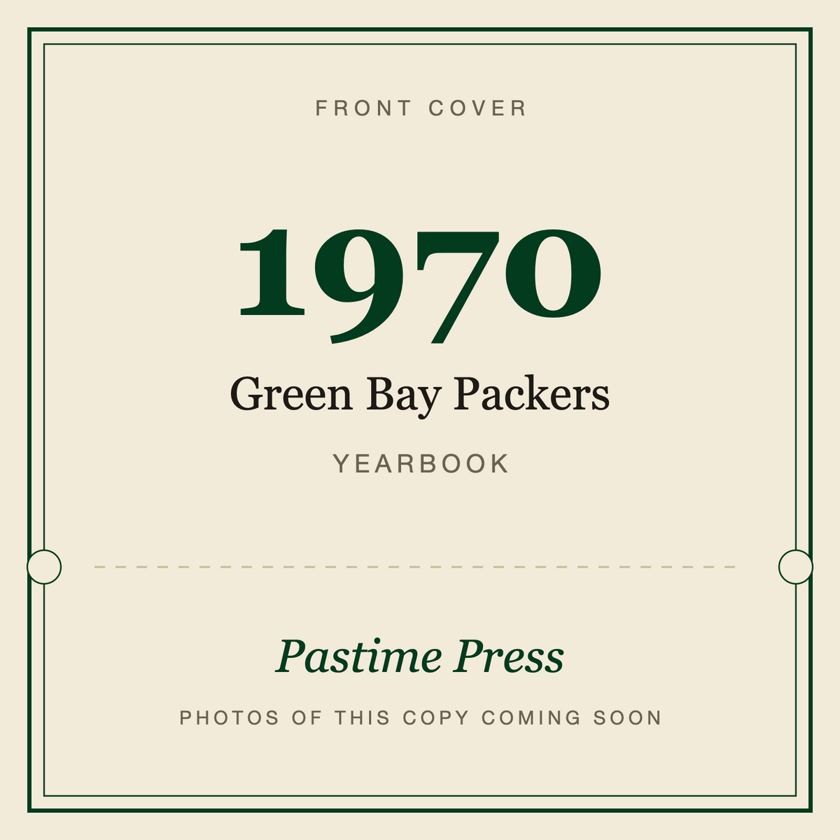 1970 Green Bay Packers Yearbook, front cover