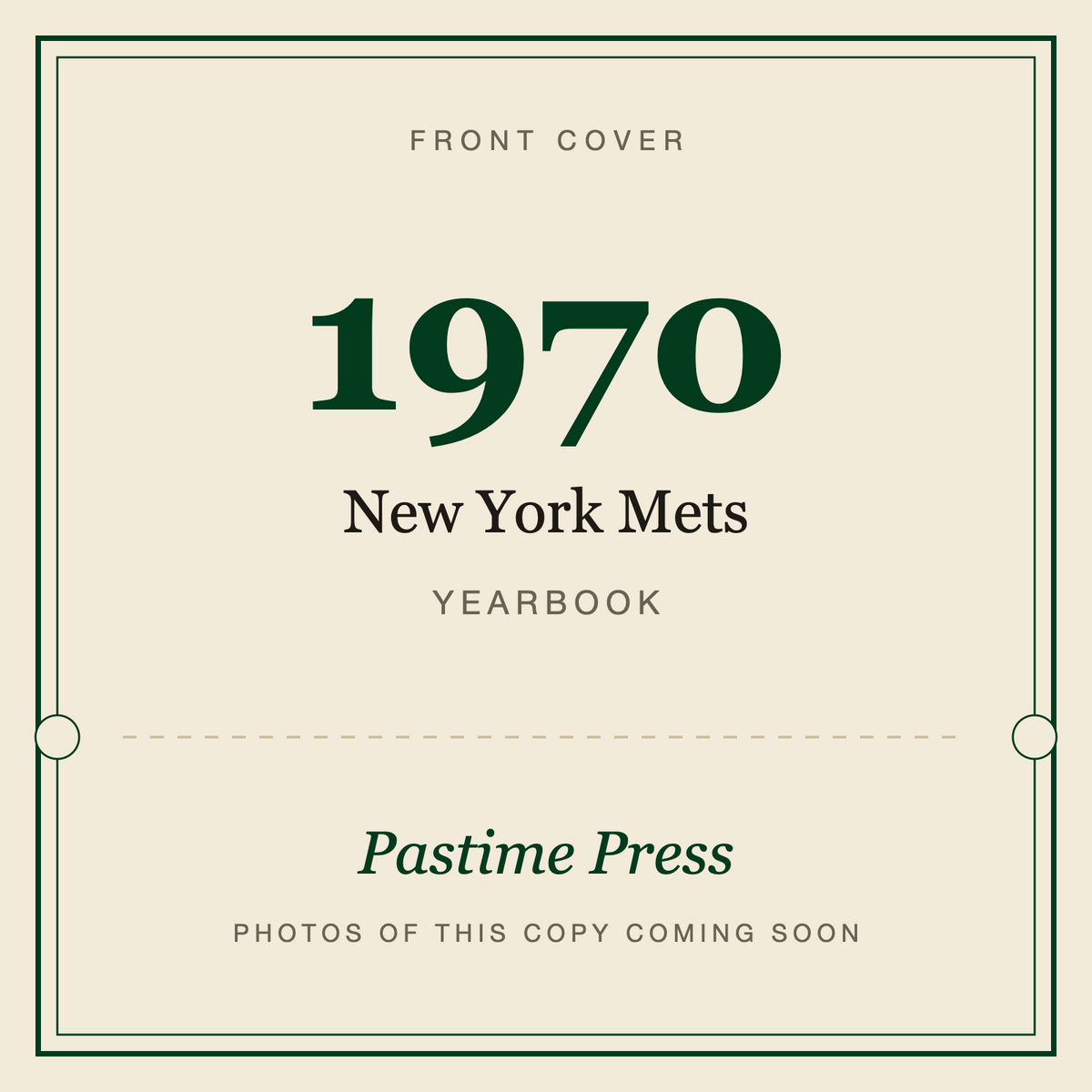 1970 New York Mets Yearbook, front cover