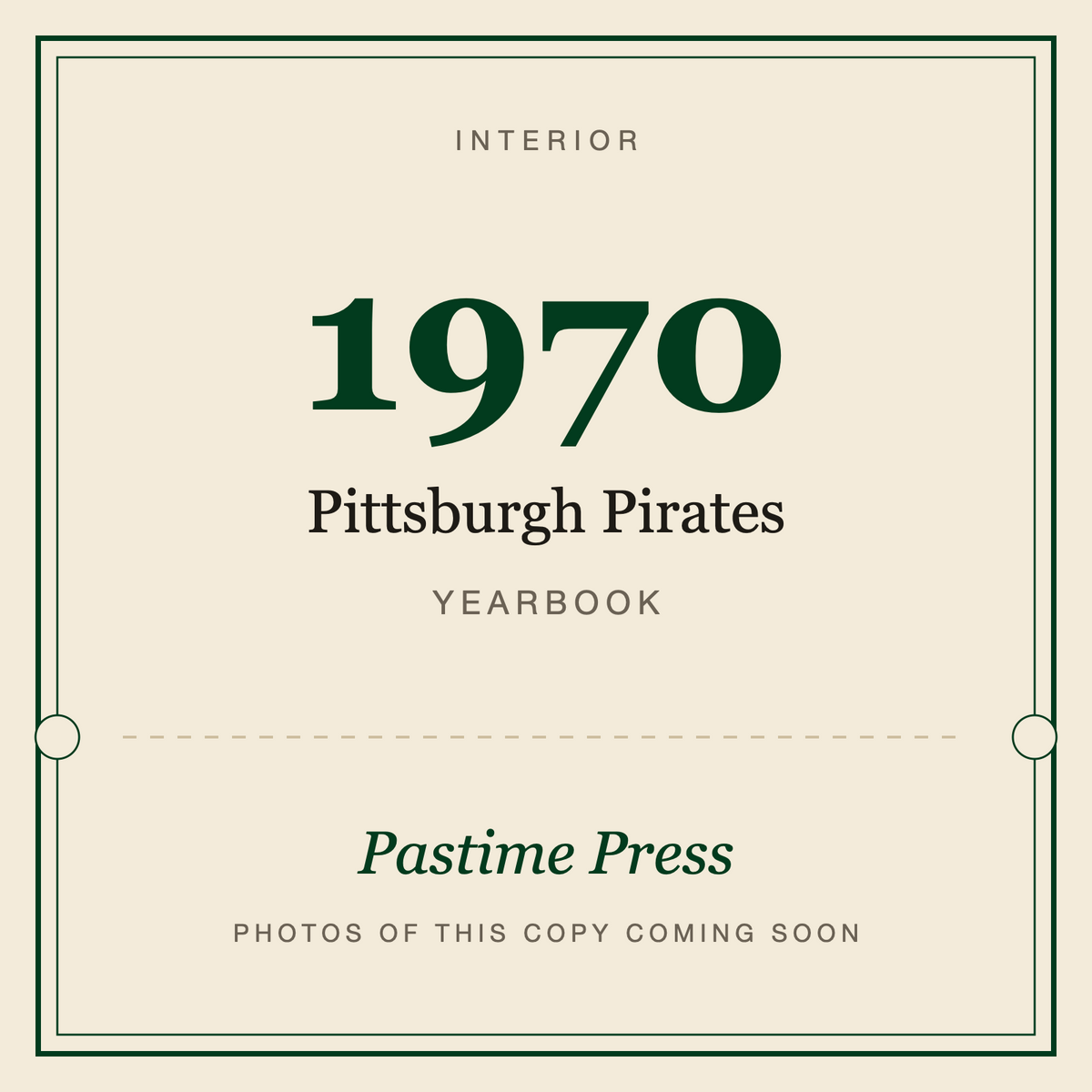 1970 Pittsburgh Pirates Yearbook, interior