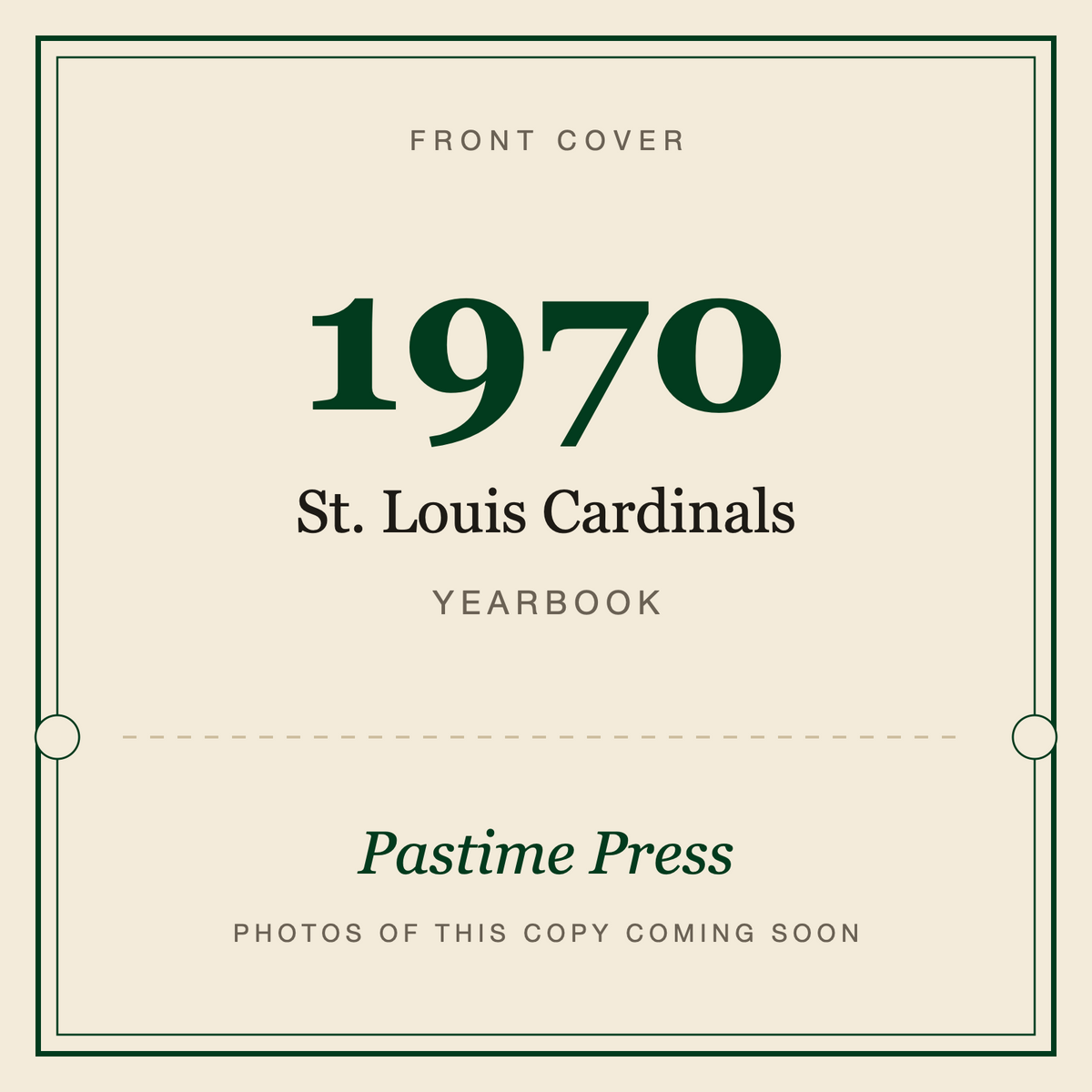 1970 St. Louis Cardinals Yearbook, front cover