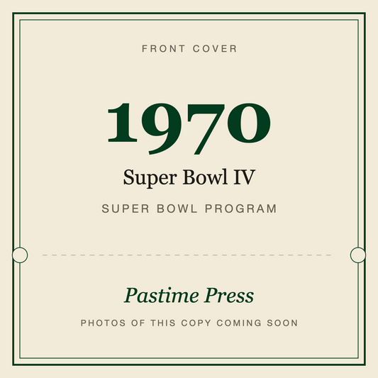 1970 Super Bowl IV Program, front cover