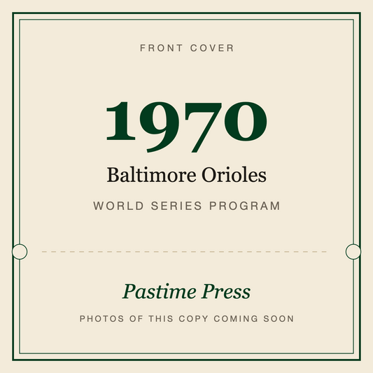 1970 Baltimore Orioles World Series Program, front cover