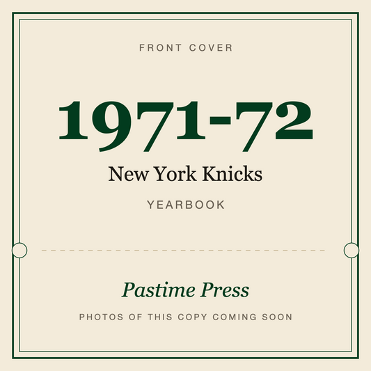 1971-72 New York Knicks Yearbook, front cover