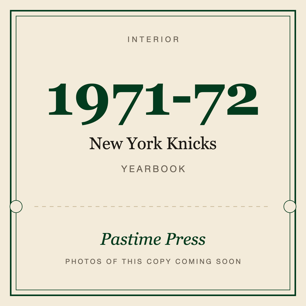 1971-72 New York Knicks Yearbook, interior