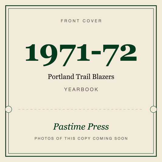 1971-72 Portland Trail Blazers Yearbook, front cover