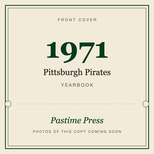 1971 Pittsburgh Pirates Yearbook, front cover