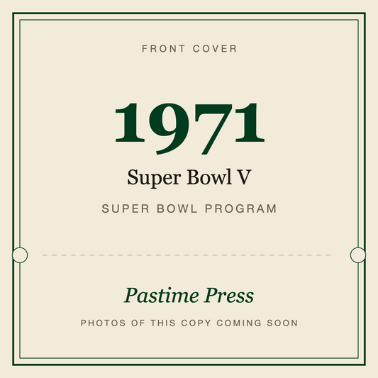 1971 Super Bowl V Program, front cover