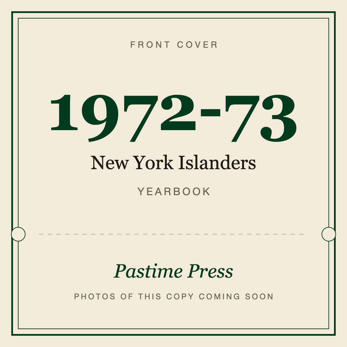 1972-73 New York Islanders Yearbook, front cover