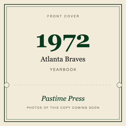 1972 Atlanta Braves Yearbook, front cover