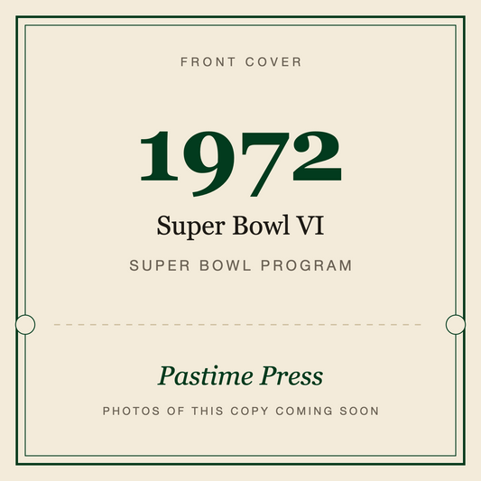 1972 Super Bowl VI Program, front cover