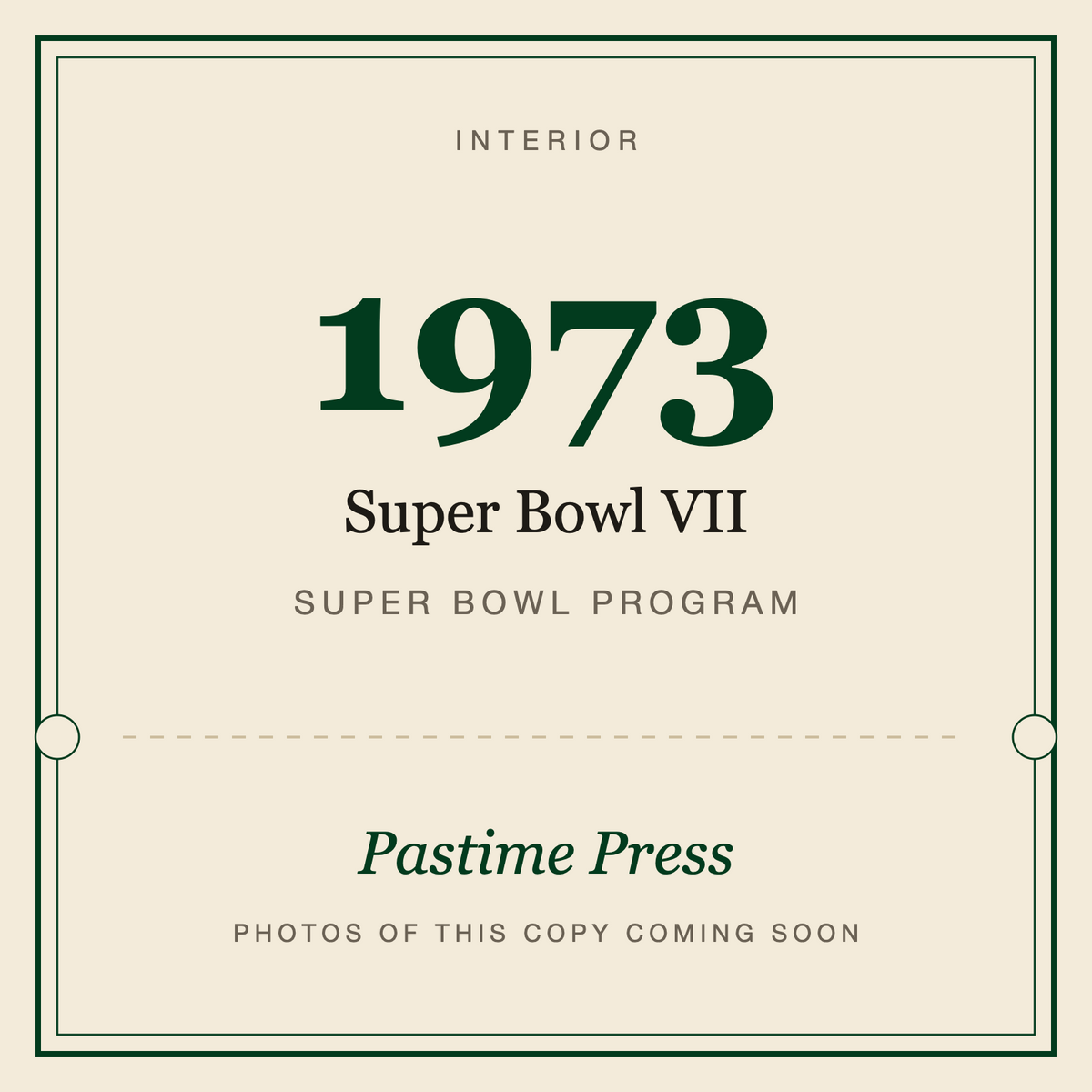 1973 Super Bowl VII Program, interior
