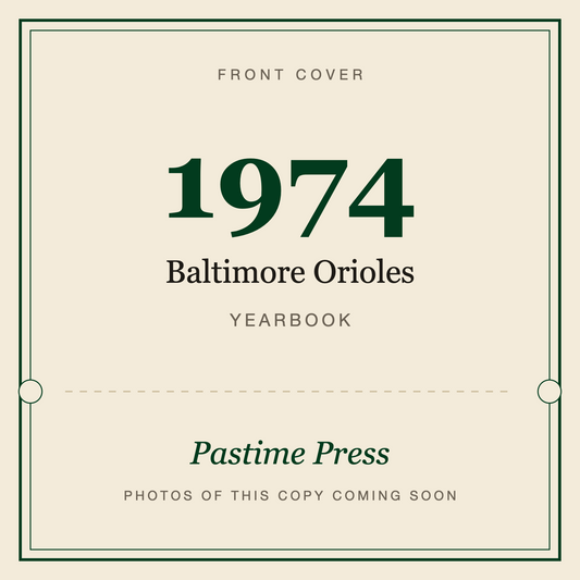 1974 Baltimore Orioles Yearbook, front cover