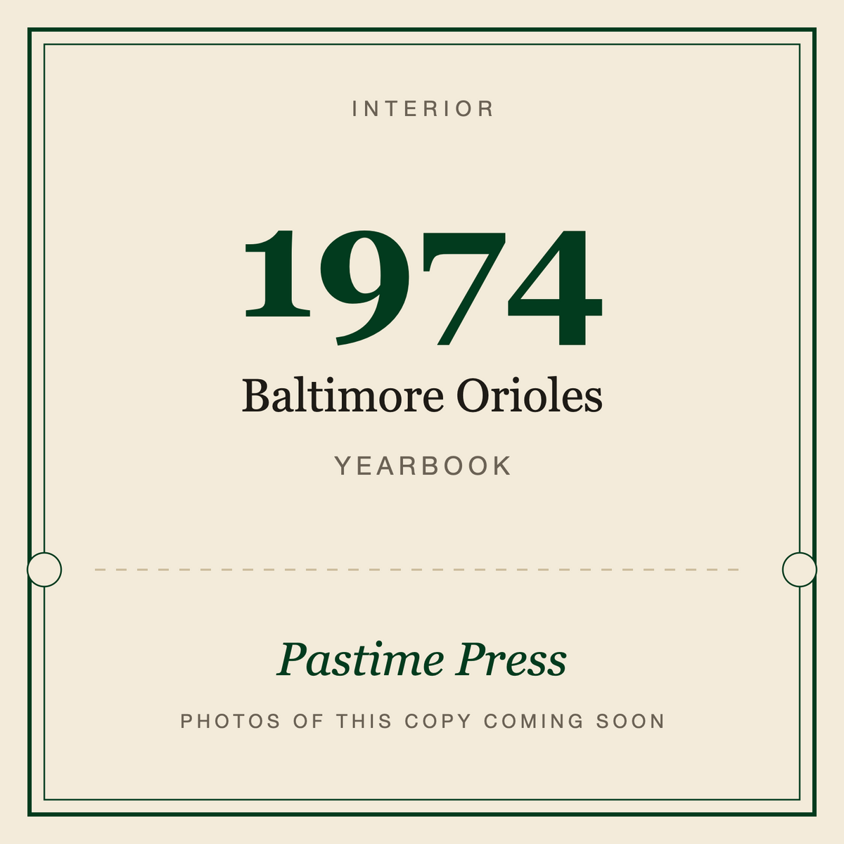 1974 Baltimore Orioles Yearbook, interior