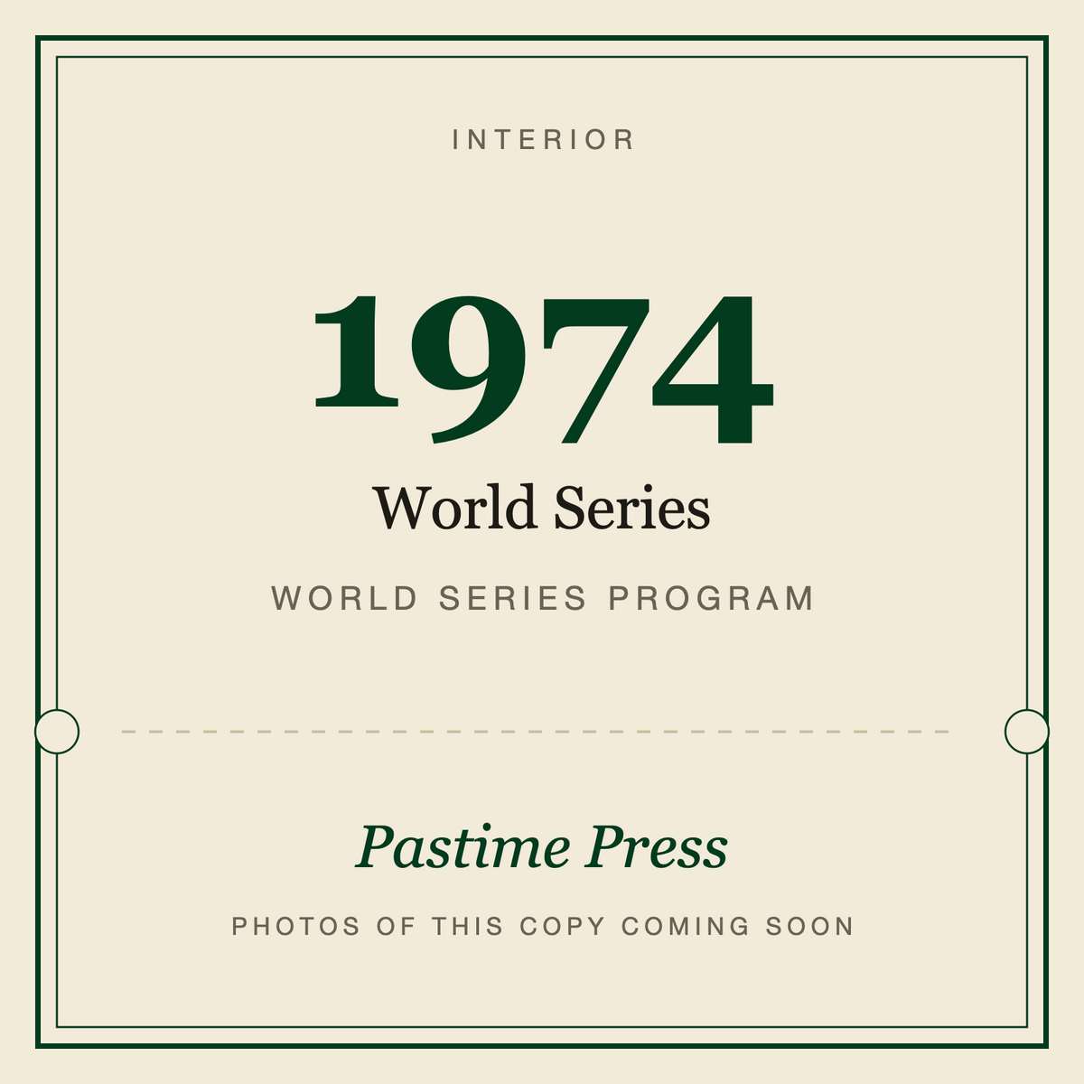 1974 World Series Program, interior