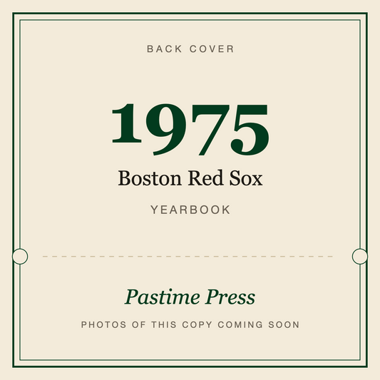 1975 Boston Red Sox Yearbook, back cover