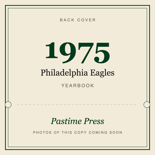 1975 Philadelphia Eagles Yearbook, back cover
