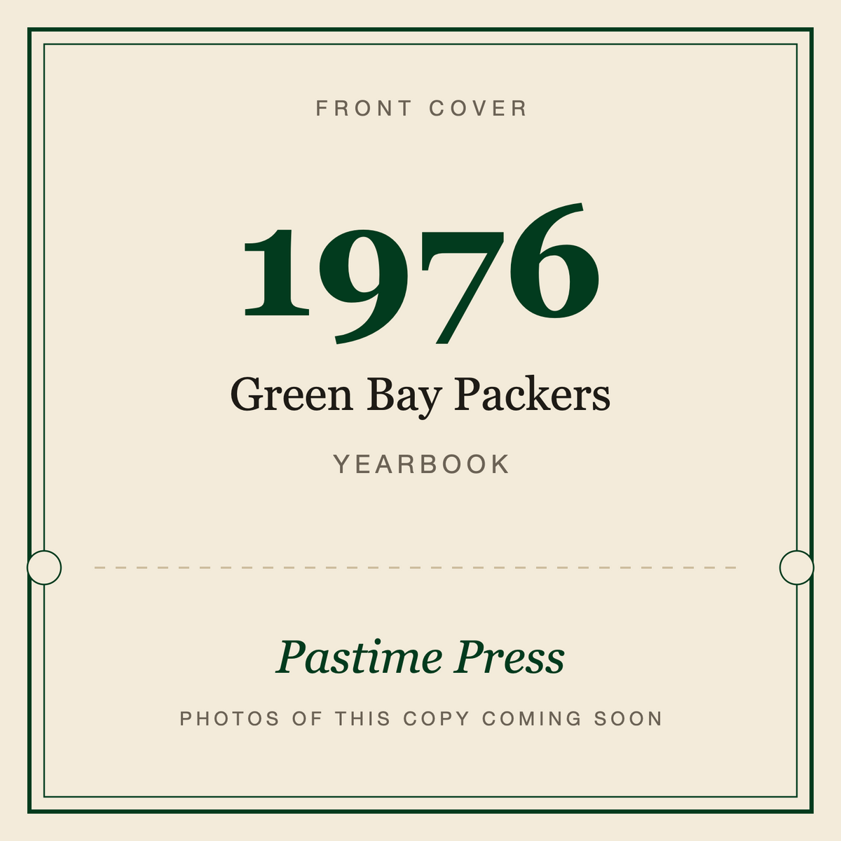 1976 Green Bay Packers Yearbook, front cover