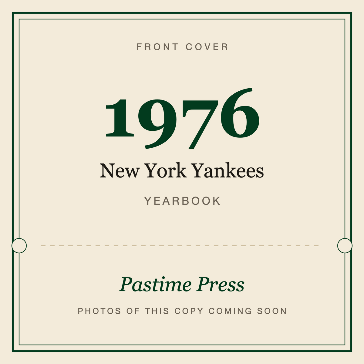 1976 New York Yankees Yearbook, front cover