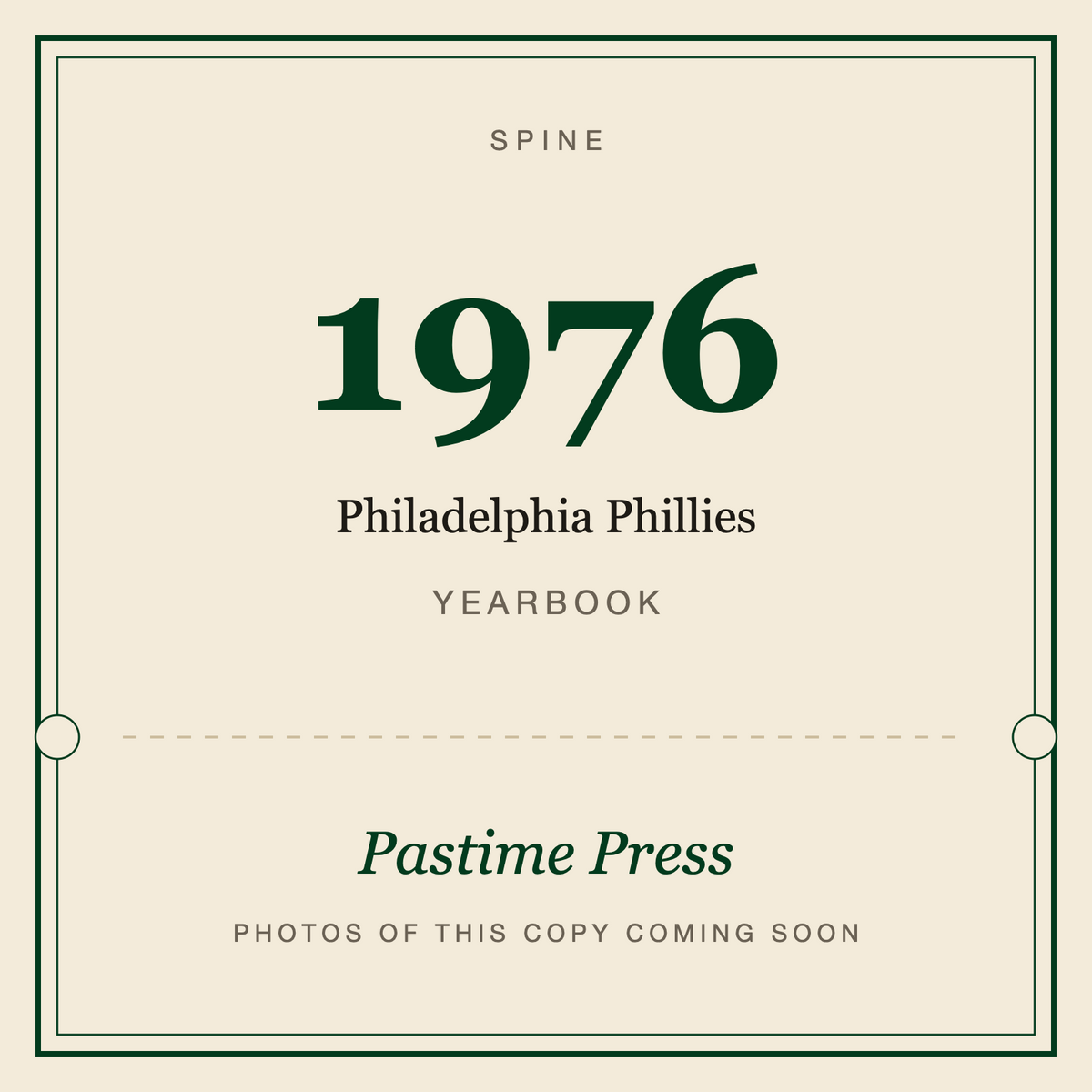 1976 Philadelphia Phillies Yearbook, spine