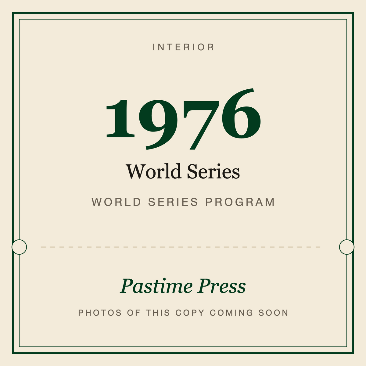 1976 World Series Program, interior