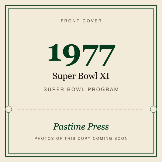 1977 Super Bowl XI Program, front cover