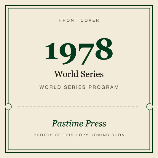 1978 World Series Program, front cover