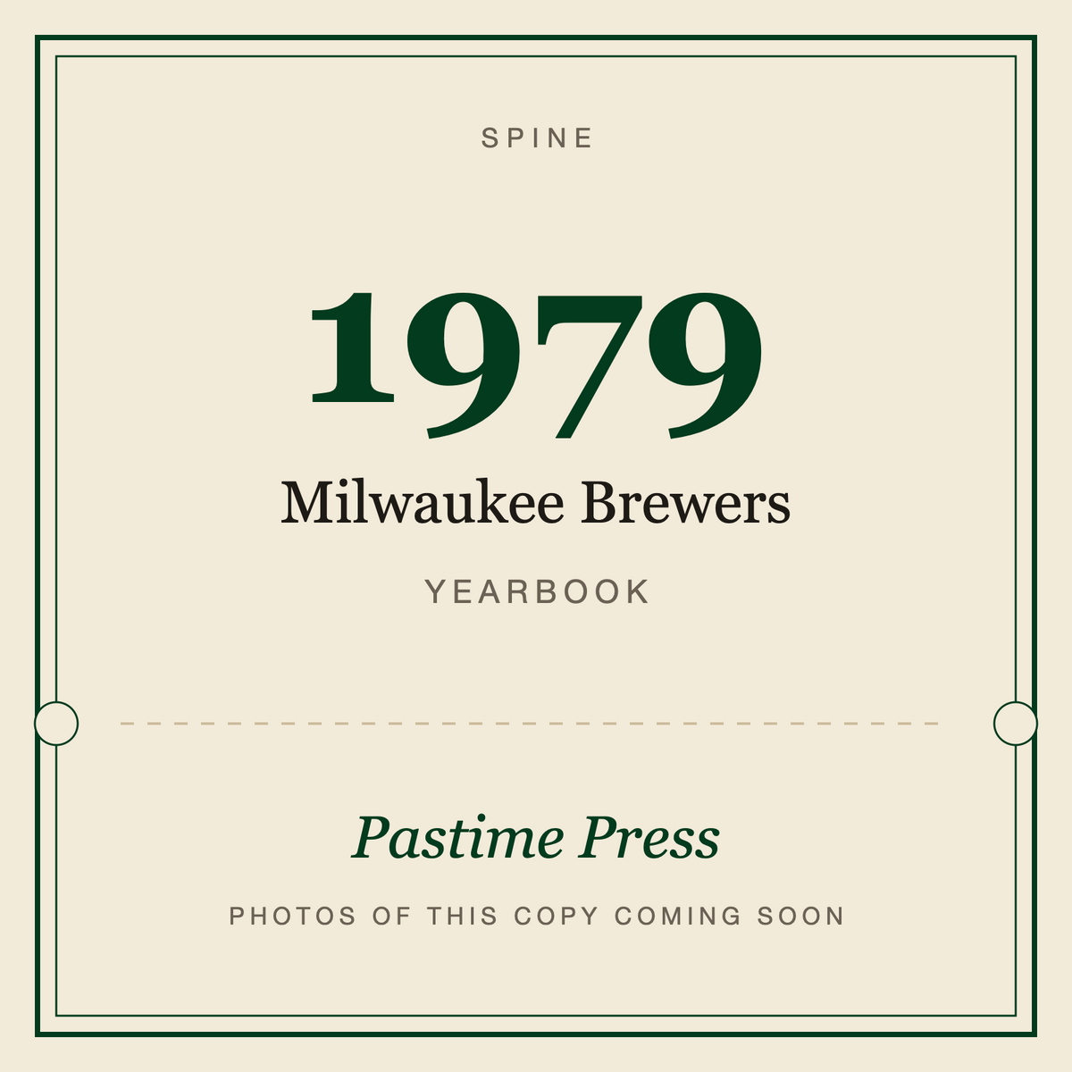 1979 Milwaukee Brewers Yearbook, spine