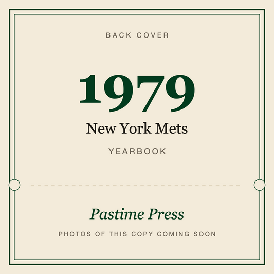 1979 New York Mets Yearbook, back cover