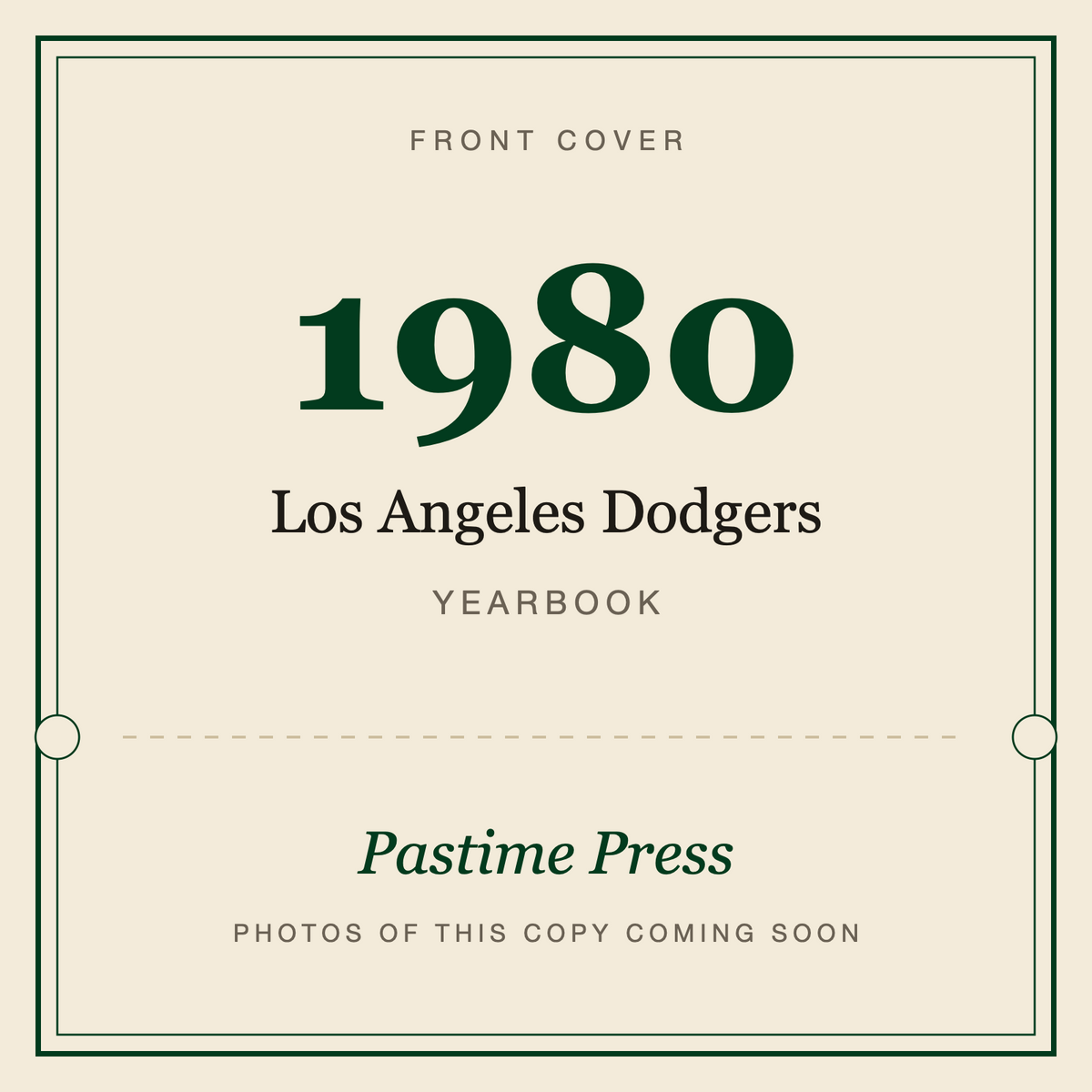 1980 Los Angeles Dodgers Yearbook, front cover