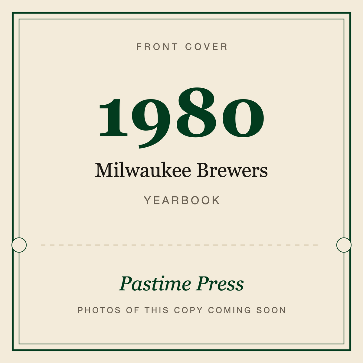 1980 Milwaukee Brewers Yearbook, front cover