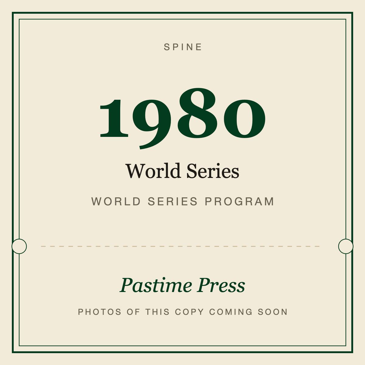 1980 World Series Program, spine