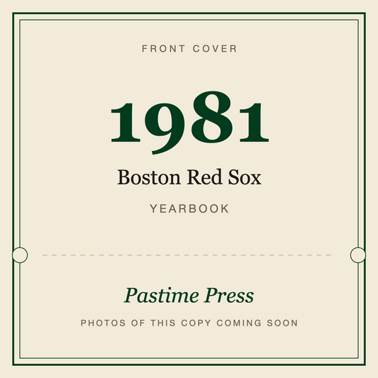 1981 Boston Red Sox Yearbook, front cover