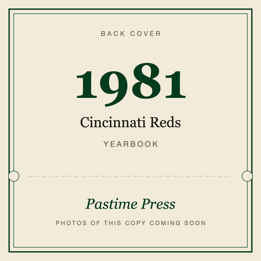 1981 Cincinnati Reds Yearbook, back cover