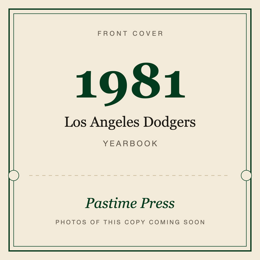 1981 Los Angeles Dodgers Yearbook, front cover