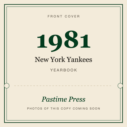 1981 New York Yankees Yearbook, front cover