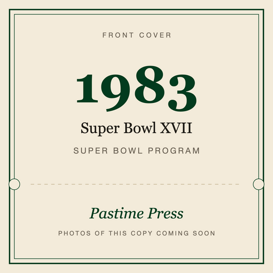 1983 Super Bowl XVII Program, front cover