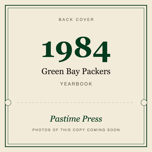 1984 Green Bay Packers Yearbook, back cover