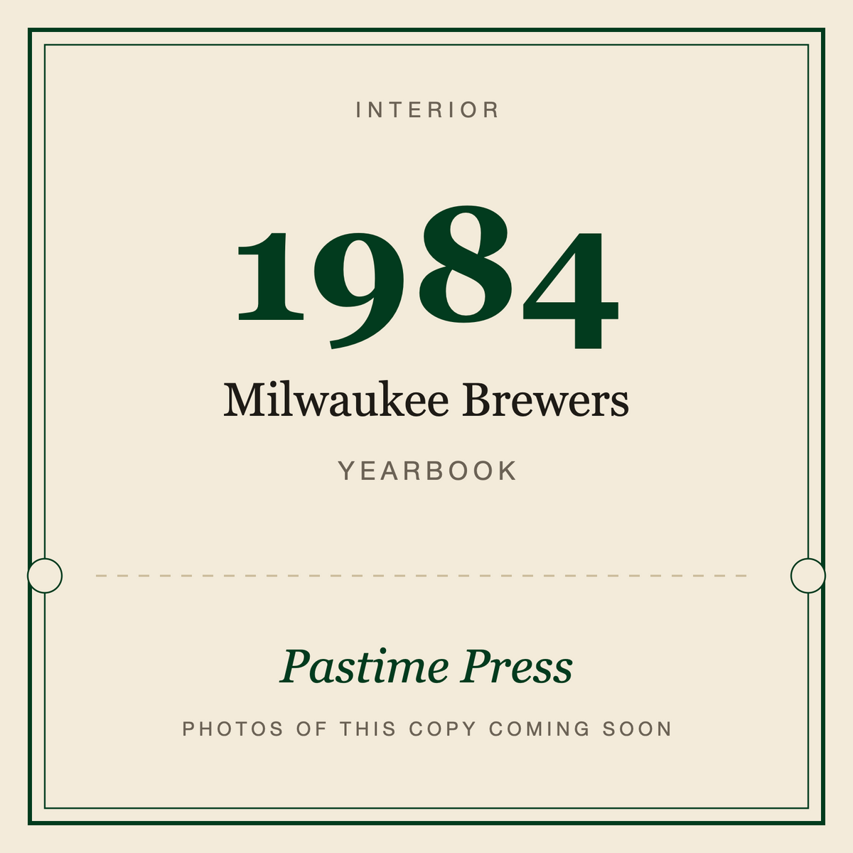 1984 Milwaukee Brewers Yearbook, interior
