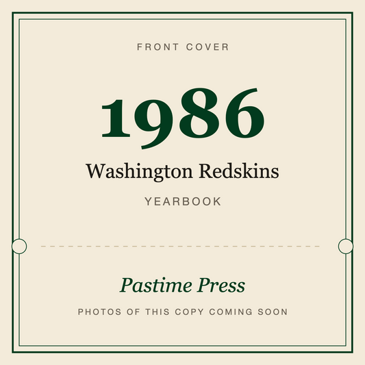 1986 Washington Redskins Yearbook, front cover