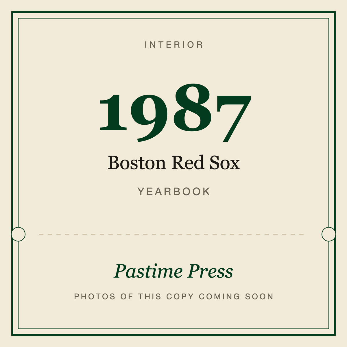 1987 Boston Red Sox Yearbook, interior