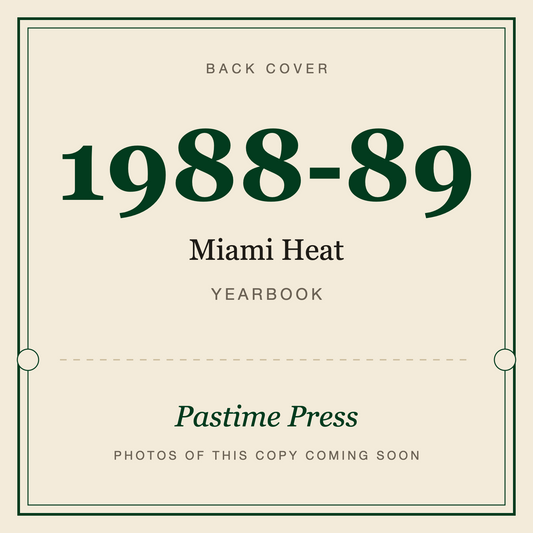 1988-89 Miami Heat Yearbook, back cover
